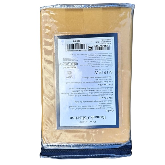 2 King Charter Club Damask Stripe Pillowcases 5550 Thread Count Supima Cotton - Picture 3 of 5